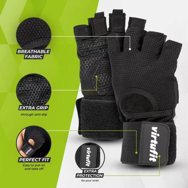 Guantes De Fitness Pro - Con Muñequera - Imagen 5